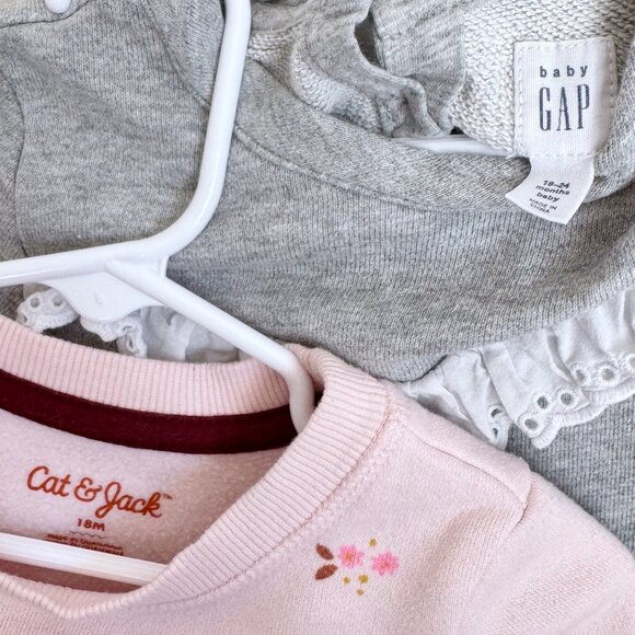 Baby Girl Sweater Bundle 18M Long Sleeve Set Ruffle Floral Gap Cat & Jack Pink - Picture 5 of 6
